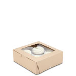 7 x 7 x 2.5" Recycled Brown Kraft Pie / Bakery Boxes with Window
