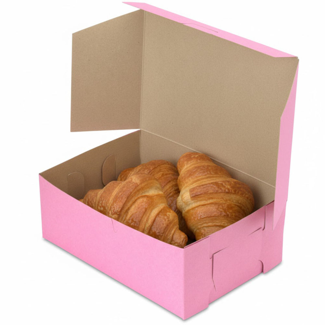8 x 5-1/2 x 3" Pink Bakery Boxes