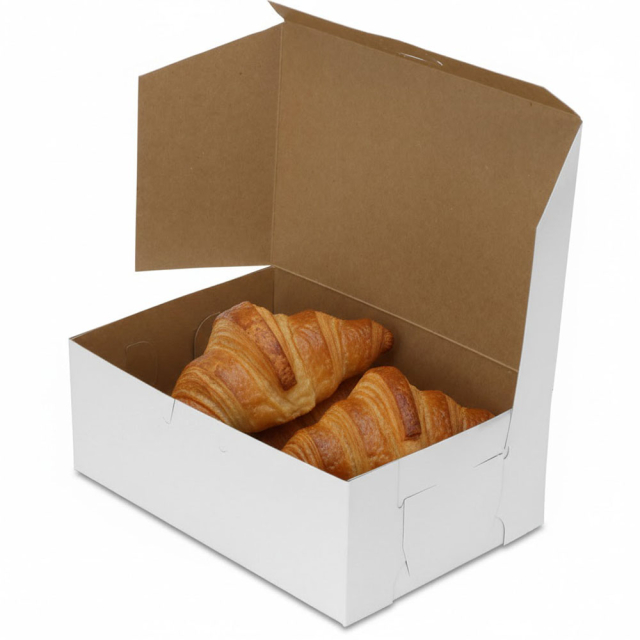 8 x 5-1/2 x 3" White Bakery Boxes