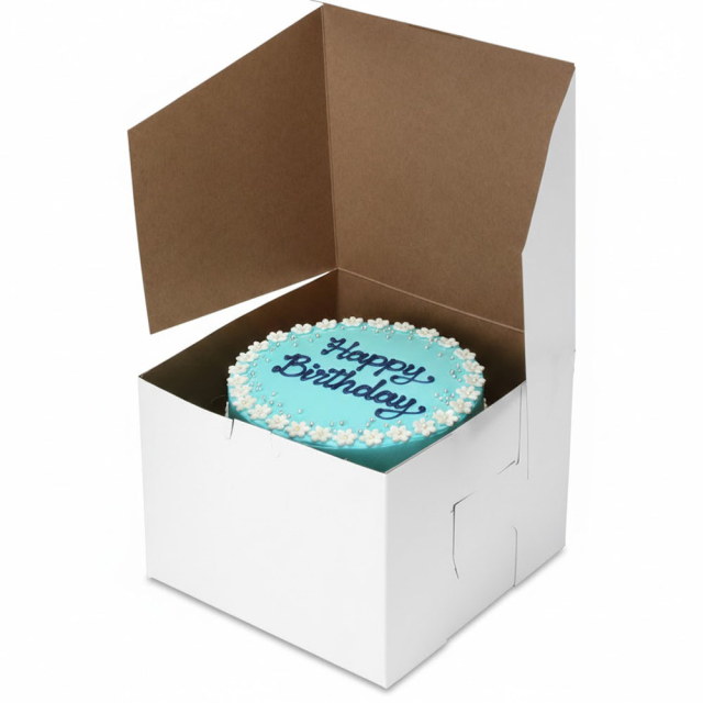 8 x 8 x 6" White Cake Bakery Boxes