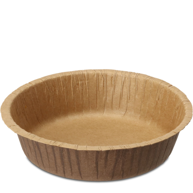 SOLUT! Brown KRAFT 8 oz. Round Baking Cups - 4.63 x 1.19"