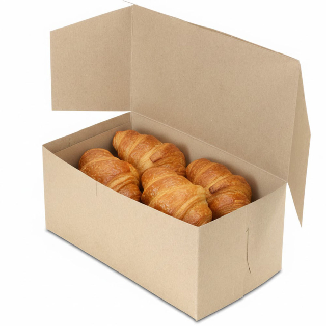 9 x 5 x 4" 100% Recycled Brown Kraft Bakery Boxes