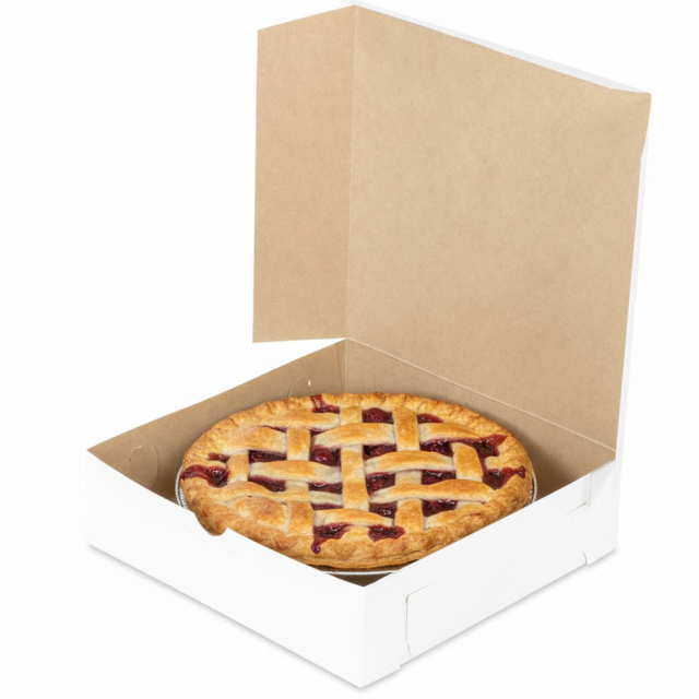9 x 9 x 2.5" Matte White Pie / Bakery Boxes