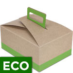 ECO Large Citrus Green au Natural Disposable Lunch Box w/ Handle - 9 x 7 x 4 in.