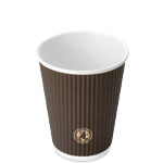 Chocolate Brown Ripple Paper Coffee Cups - 12 oz.