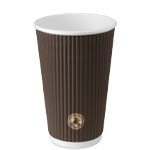 Chocolate Brown Ripple Paper Coffee Cups - 16 oz.