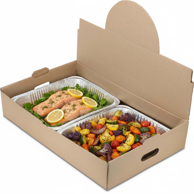Full Pan Catering Tray Pop Up Display - Natural Brown Kraft