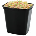 32 Oz. Black Rectangular Plastic Microwavable Takeout Containers