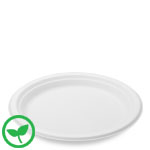 9" Sturdy Value White Sugar Cane Fiber Dinner Plate