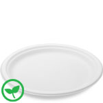 10" Sturdy Value White Sugar Cane Fiber Dinner Plate