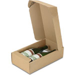 Natural Brown Kraft 2 Wine Bottle Boxes