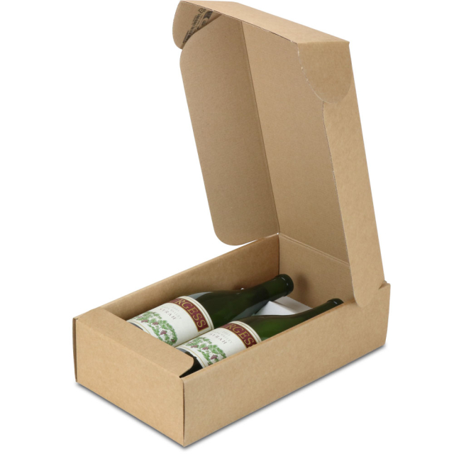 Natural Brown Kraft 2 Wine Bottle Boxes