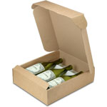 Natural Brown Kraft 3 Wine Bottle Boxes