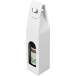 White Linen Single Bottle Wine Carrier Boxes