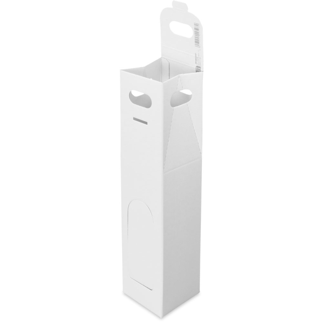 White Linen Single Bottle Wine Carrier Boxes