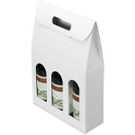 White Linen Three Bottle Wine Carrier Boxes
