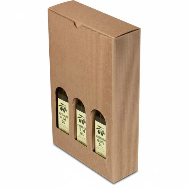 Olive Oil Gift Box - Natural Textured Rib Grande 3 - Bottle