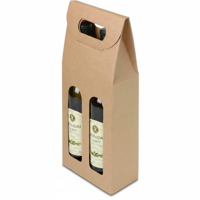 Olive Oil Gift Box - Natural Kraft Smooth Grande 2 - Bottle