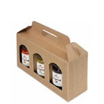 Jar Gift Box - Natural Textured Rib Window 3 - Jar Carrier