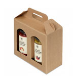 Jar Gift Box - Natural Textured Rib Tall Window 2 - Jar Carrier