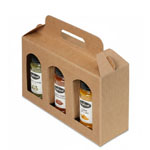 Jar Gift Box - Natural Textured Rib Tall Window 3 - Jar Carrier