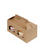 Jar Gift Box - Natural Textured Rib Squat Window 2 - Jar Carrier