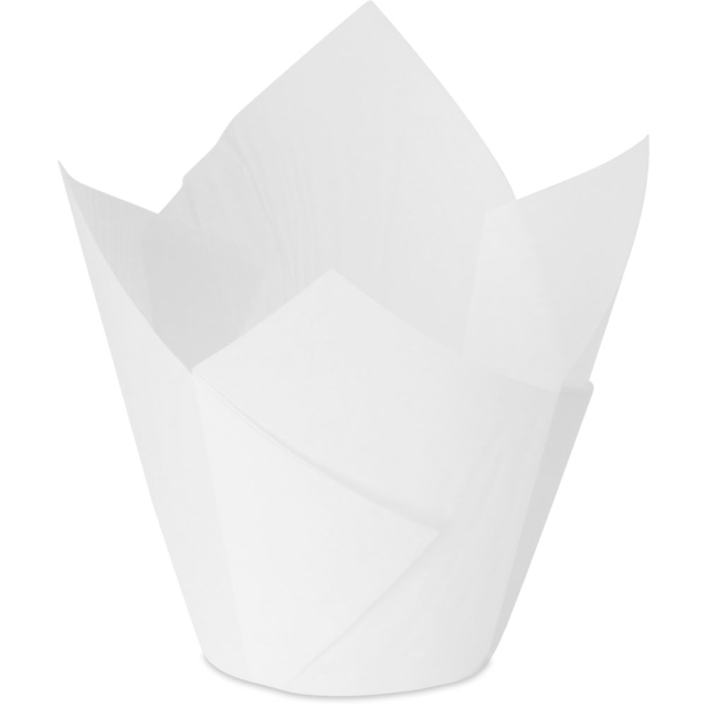 Small White Tulip Cupcake Liners 2 x 2 x 3.5 in. (3-4 oz.)
