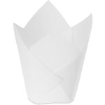 Large White Tulip Cupcake Liners 2.25 x 2.75 x 4 in. (4-5 oz.)
