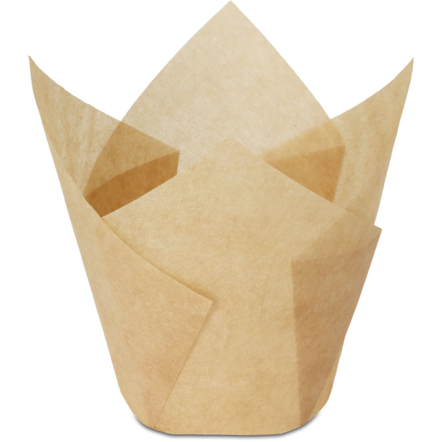 Small Natural Tulip Cupcake Liners 2 x 2 x 3.5 in. (3-4 oz.)