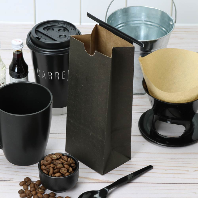 Black Kraft PLA Lined Coffee Bags - 1/2 lb.