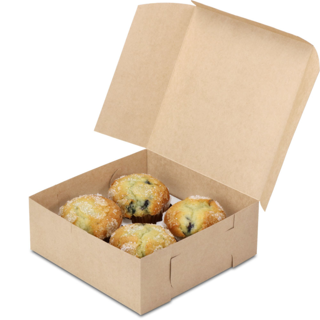 8 x 8 x 3 in. SCT Brown Kraft Bakery Box