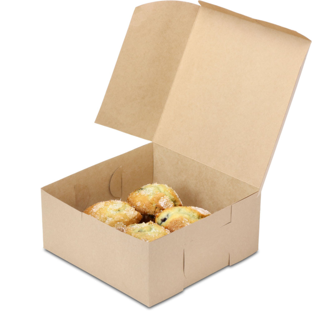 9 x 9 x 4 in. SCT Brown Kraft Bakery Box