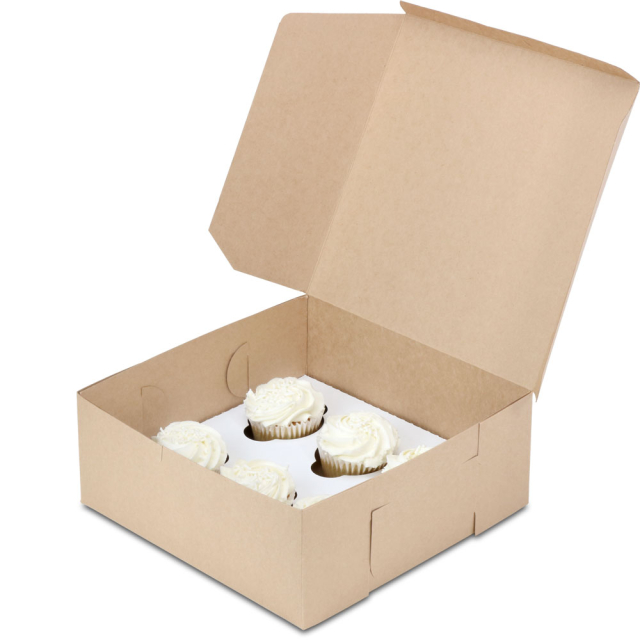 10 x 10 x 4 in. SCT Brown Kraft Bakery Box