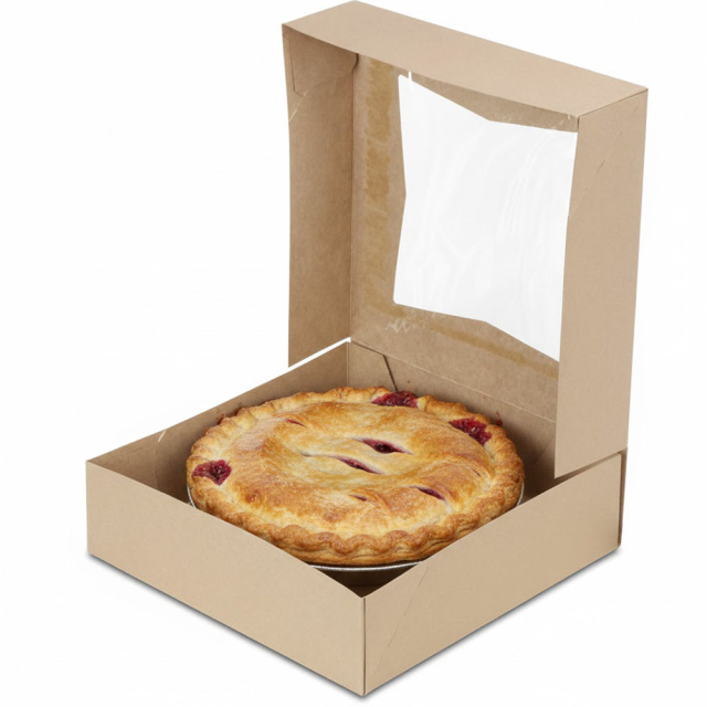 9 x 9 x 2.5 in. SCT Brown Kraft Window Bakery Box
