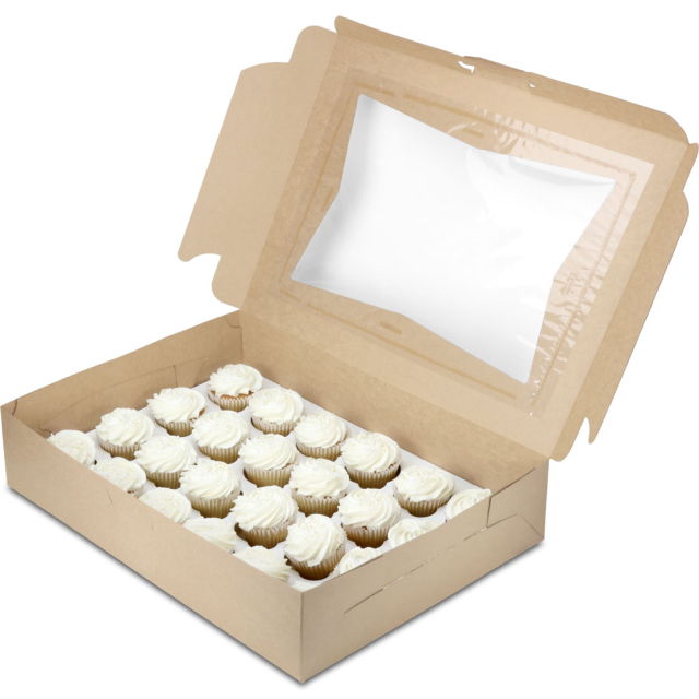 19 x 14 x 4 in. SCT Brown Kraft Window Bakery Box