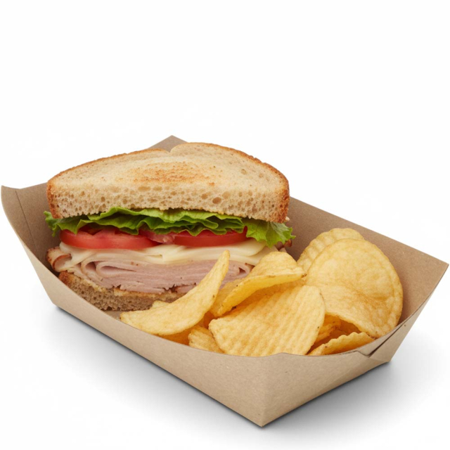 1lb. Brown Kraft Paper Food Trays