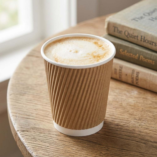 8 oz. Kraft Ripple-Wall Paper Coffee Cups