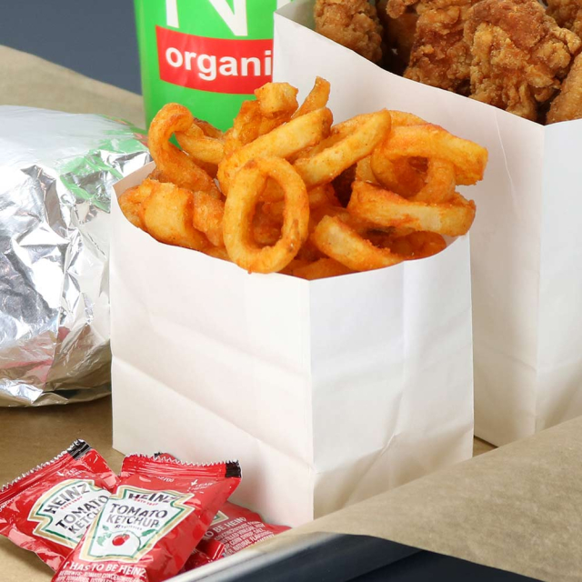Grease Resistant French Fry Snack Bags - White - 3.375 x 1.75 x 3 in.