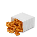 Grease Resistant French Fry Snack Bags - White - 3.375 x 1.75 x 3 in.