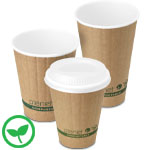 Insulated Compostable Paper Coffee Cups