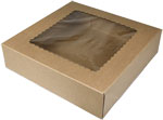 10 x 10 x 2.5" Premium Semi-Automatic Brown Kraft Pie / Bakery Boxes with Window