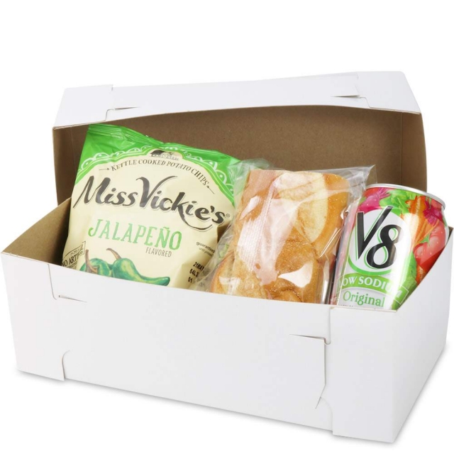 White Disposable Take Out Lunch Boxes - 10-3/8 x 5-1/8 x 3-1/2 in.
