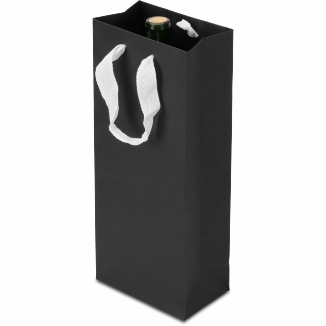 Black Euro-tote Wine Bags / Gift Bags with Twill Handles