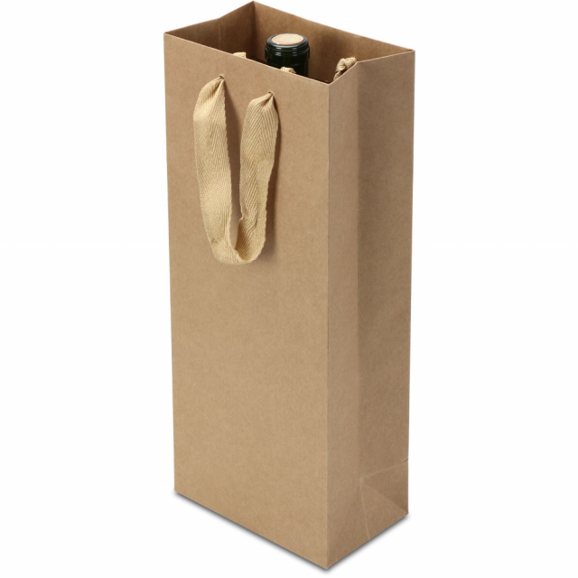 Natural Kraft Euro-tote Wine Bags / Gift Bags with Twill Handles
