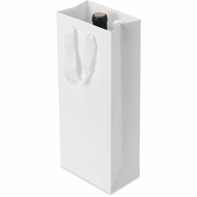 White Euro-tote Wine Bags / Gift Bags with Twill Handles