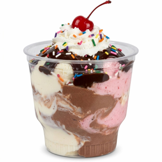 Clear Plastic Sundae Cup - 12 oz.