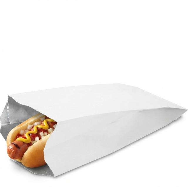 4 x 3 x 10 in. White Foil Lined Take Out Bags