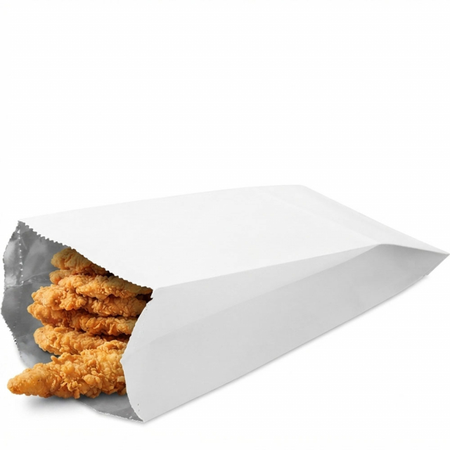 Quart White Foil Lined Take Out Bags