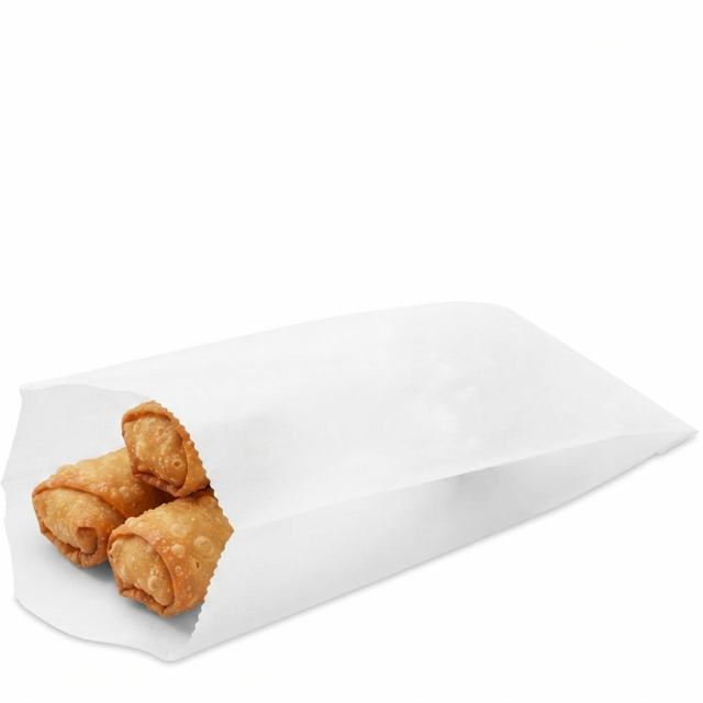3 x 1.75 x 6.75 in. White Glassine Grease Resistant Bags