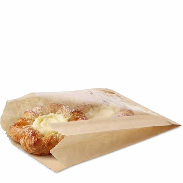 5 x 1.5 x 7 in. Kraft Bakery Bags with Window